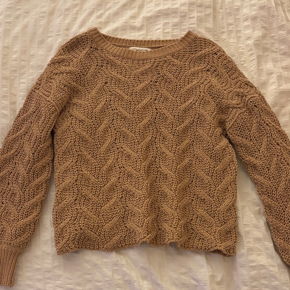 Cozy Tan Knit Sweater